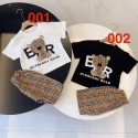 バーバリー子供服テディベア × チェック柄 遊びやすい 2 点セット可愛すぎるBurberry キッズ チェックテディ 日常着Burberryキッズセット人気バーバリー