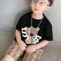 バーバリー子供服テディベア × チェック柄 遊びやすい 2 点セット可愛すぎるBurberry キッズ チェックテディ 日常着Burberryキッズセット人気バーバリー