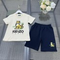 ケンゾーキッズ 2 点セット KENZO 子供服 タイガー柄セット ベージュネイビー クールカジュアル通気性、アウトドア人気KENZO トレンド T シャツ シンプルショート 日常着用