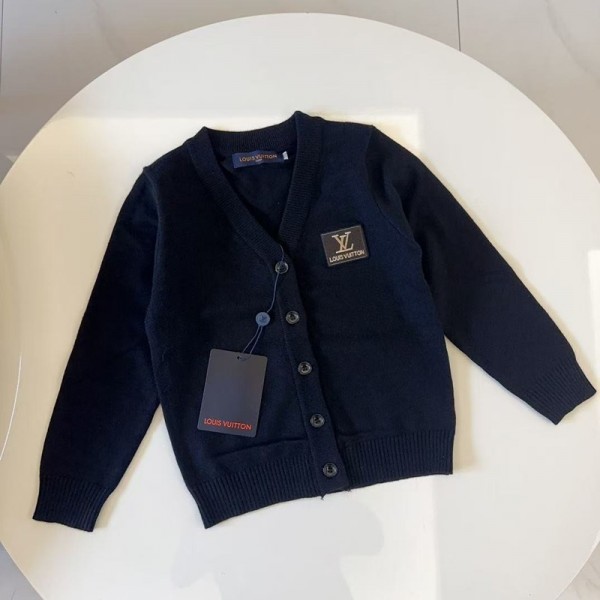 ルイヴィトン子供服 秋冬向け キッズサイズ ボタン式 高品質ニットカーディガンLV子供服キッズ定番デザインニットカーディガン防寒キッズルイヴィトン偽物超安いレディースメンズ高品質ルイヴィトン子供