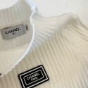 シャネル子供服chanel秋冬キッズタートルネックシャネルリブニット子供洋服韓国風白黒シャネル女子秋冬 子供キッズ服偽物可愛いCHAELブランドロゴ高品質防寒