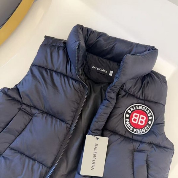 バレンシアガ 子供服秋冬Balenciaga 激安キッズ ダウンベスト高品質バレンシアガチルドレン冬服子供用防寒Balenciaga キッズスタイリッシュ男の子 女の子