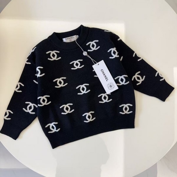 シャネル 子供服CHANELキッズ 秋冬用ニットカージュ ロゴデザイン 韓国風スタイルシャネル キッズ服大人気シャネルニットセーター超安い偽物ブランド子供洋chanel