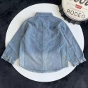 prada子供服プラダ キッズ デニムシャツ ブランドロゴ入り カジュアルな子供服プラダハイブランド子供服 コピー男の子 女の子プラダ子供用激安