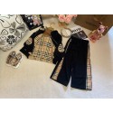 Burberry子供服バーバリー風 キッズ パーカーパンツ セット秋冬子供キッズ服バーバリー Burberry子供服2 点セット チェック柄アクセントウェア偽物高品質