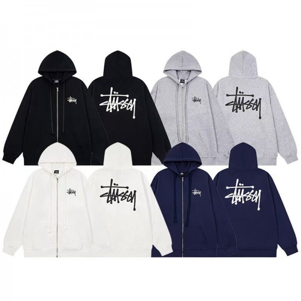 ステューシーStussy パーカー男の子激安韓国風秋冬ステューシー服流行りハイブランド服 コピーバレンシアガ パーカージップアップStussy 