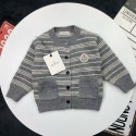 モンクレールMONCLER子供服セットアップモンクレール チルドレン ストライプカーディガン セット高品質モンクレールキッズ韓国風男の子ベストブランド子供服ウェアMONCLER激安秋冬