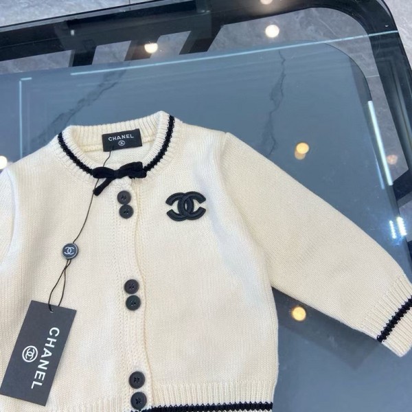 シャネルCHANEL子供服可愛い女の子ニットセーターシャネル風キッズカーディガンCHANEL子供洋服韓国風シャネルハイブランド秋冬