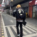  Stussy ステューシー服 男韓国風秋冬人気デザイン 高級感ブランド風 ステューシー服バットマンジャケット グローブデザイン レザースリーブジップアップ 激安Stussy