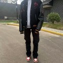  Stussy ステューシー服 男韓国風秋冬人気デザイン 高級感ブランド風 ステューシー服バットマンジャケット グローブデザイン レザースリーブジップアップ 激安Stussy