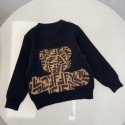 フェンディfendi 男の子 女の子 子供服キッズ ベアニットセーター秋冬 フェンディ子供キッズ服洋服激安ハイブランド韓国風fendi キッズロゴベアニット ブラック 冬用