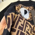 フェンディfendi 男の子 女の子 子供服キッズ ベアニットセーター秋冬 フェンディ子供キッズ服洋服激安ハイブランド韓国風fendi キッズロゴベアニット ブラック 冬用