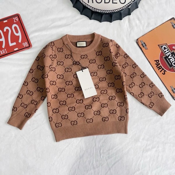 新作子供服 グッチ風 GUCCIキッズ モノグラム ニットトップス秋冬グッチニットセーター激安子供洋服韓国風gucci男の子 女の子 