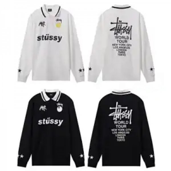 ステューシー ポロシャツ 大人用 韓国風 激安モデルステューシー ポロシャツstussy大人服韓国風激安stussy服大人秋冬ステューシー トレンド ロングスリーブポロ
