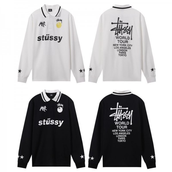 ステューシー ポロシャツ 大人用 韓国風 激安モデルステューシー ポロシャツstussy大人服韓国風激安stussy服大人秋冬ステューシー トレンド ロングスリーブポロ