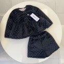 洋気女の子シャネル風子供服chanelブランド子供洋服姉妹服可愛いシャネルキッズ洋服高品質スパンコール 2 点セットハイブランドchanel激安