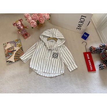 ロエベ風 キッズ ストライプ フードシャ...