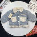 子供キッズブランド服バーバリー Burberryキッズ バーバリー風 秋冬保暖 デニムファーアウター加绒加厚 コート男の子 女の子 高品質Burberryおしゃれ