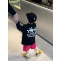 ステューシーキッズ tシャツ子供服可愛いステューシー風 キッズ ブラック ロゴプリント ロングスリーブ T シャツStussy ステューシー韓国風激安キッズロングスリーブ T シャツ