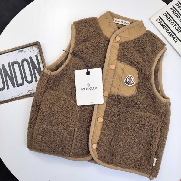 モンクレールMONCLER子供用服ハイブランド子供服秋冬コピーモンクレール風 キッズ ブラウンフリース ベスト可愛い高品質モンクレール男の子 女の子ハイブランド韓国風