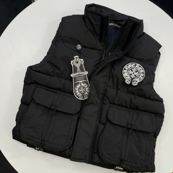 クロムハーツ Chrome Hearts子供服キッズ ブラック キルティング ベストクロムハーツ 秋冬保暖男の子 女の子 クロムハーツ秋冬着100cm～160cm 対応ハイブランド韓国風