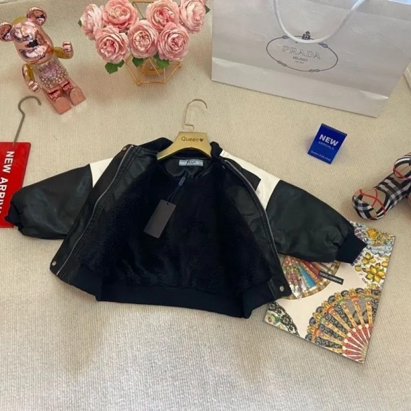 プラダ子供服男の子韓国風プラダprada キッズ カジュアル カラーブロック ボンバージャケットおしゃれ ハイブランドプラダボーイズ ガールズ ユニセックスジュニア こども服