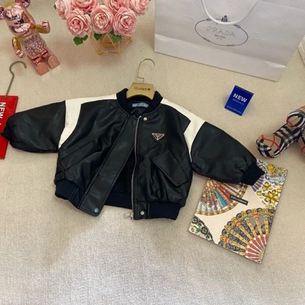 プラダ子供服男の子韓国風プラダprada キッズ カジュアル カラーブロック ボンバージャケットおしゃれ ハイブランドプラダボーイズ ガールズ ユニセックスジュニア こども服