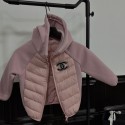 シャネルCHANEL子供服ブランドシャネル風 キッズ カラーブロック フード付き クッションジャケット可愛いシャネルブランド子供洋服 コピー 秋冬