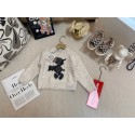 キッズ ロエベ風 ニットセーター高級感 ウマ刺繍 ベージュ男の子 女の子ハイブランドロエベ子供服loewe 秋冬用 キッズおしゃれ可愛いロエベキッズ 洋服