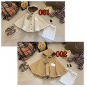 Burberry ブランド子供洋服バーバリー風 キッズ ベージュフリース チェック裏地 マント可愛い韓国風バーバリー子供服秋冬保暖実用性