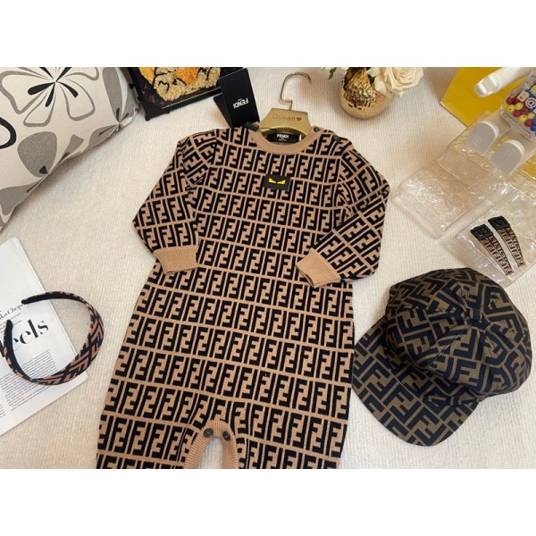 ハイブランドFENDI ロンパース ベビー服フェンディ新生児可愛いフェンディ   韓国風フェンディ子供服 fendiコピーベストコート超安い偽物ブランド子供洋服