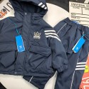 アディダスAdidas子供セットアップ激安男の子 女の子アディダスカジュアル秋冬 子供キッズ服ハイブランドAdidasキッズクッション 2 点セットハイブランド韓国風