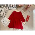 シャネルCHANEL女の子レッド ニットワンピースシャネル高級感ブランド子供洋服可愛いおしゃれ90cm～150cm 対応