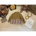 バーバリー Burberry キッズ ウィンターコート パッチワークデザイン 高品質イギリス風男女童 バーバリー風高級感チェックトレンチコート ベージュパネル 日常着ハイブランド子供服