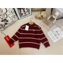 モンクレール風 キッズ ボルドーストライプ ニットセーター防寒 防風 韓国風Moncler ハイブランド子供服高級感 男女童共用 90-140 サイズ男の子 女の子