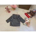 ブランド子供服バーバリー Burberry秋冬男の子 女の子カジュアル激安ブランド子供洋服韓国風バーバリー風 キッズ グレー チェック裏地 フード付きトレンチコート 可愛い 73-100cm対応 