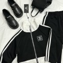 シャネルCHANEL子供セットアップハイブランドカジュアルカジュアルシャネルキッズ用 シャネル風モノクロジャージセット カジュアル着用120-170 サイズ