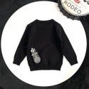 クロムハーツ 子供服男の子 女の子 ハイブランドChrome Hearts キッズ服 長袖tシャツクロムハーツ風 キッズ カジュアル ブラック ロゴニットセーター韓国風