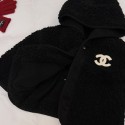 シャネルCHANELキッズ シャネル風ブラックボアフードジャケット 日常・外出両用可愛いシャネル子供服激安男の子 女の子ハイブランド韓国風CHANEL子供洋服