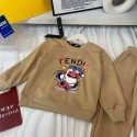 フェンディ fendi 子供 セットアップキッズ日常用フェンディ風スウェットセット アニマルグラフィック百搭男の子 女の子ハイブランド韓国風110-170 サイズ