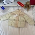 モンクレール風 キッズ親子服秋冬用MONCLER 子供服親子高級感 ベージュボアダウンジャケットモンクレールハイブランド子供服 コピーカジュアル90-140 サイズハイブランド韓国風