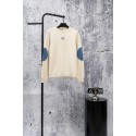 人気ロエベ服 LOEWE 風ブルーエルボーパッチベージュニットトップス 高級感秋冬 日常用ロエベニットセーター激安ブランド韓国風メンズレディース