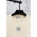 人気ロエベ服 LOEWE 風ブルーエルボーパッチベージュニットトップス 高級感秋冬 日常用ロエベニットセーター激安ブランド韓国風メンズレディース