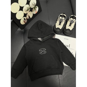 シャネルパーカー キッズブラックCHAN...