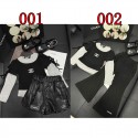 シャネル子供セットアップコピーCHANEL シャネル風 キッズ レイヤードトップス＋レザーショーツ / フレアパンツ 女の子シャネルおしゃれ 秋冬子供洋服韓国風90-160 サイズ