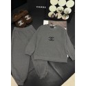 CHANEL子供セットアップハイブランド子供服 コピー シャネル風キッズ CC ロゴスウェットセットアップ ヘザーグレー 90-170 サイズ男の子 女の子カジュアルキッズ シャネル風