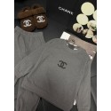 CHANEL子供セットアップハイブランド子供服 コピー シャネル風キッズ CC ロゴスウェットセットアップ ヘザーグレー 90-170 サイズ男の子 女の子カジュアルキッズ シャネル風