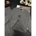 CHANEL子供セットアップハイブランド子供服 コピー シャネル風キッズ CC ロゴスウェットセットアップ ヘザーグレー 90-170 サイズ男の子 女の子カジュアルキッズ シャネル風