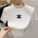 セリーヌキッズ tシャツハイブランド男の子 女の子celine子供服激安男女児用白と黒ハイブランドセリーヌ風ストリートロゴクロップド半袖 T シャツ コーデアクセント百搭