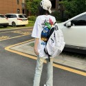 激安ステューシーキッズ半袖 tシャツ韓国風白と黒Stussy ハイブランド子供服 コピーステューシー風 8 ボール & カラーロゴ半袖 T シャツ ブラック ユニセックス親子 ペアルック